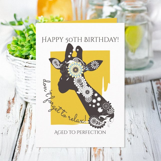 Carte Girafe funky cool Inspiration pour Anniversaire (Créateur téléchargé)