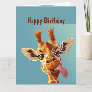Carte Girafe Humour Animal Drôle Anniversaire