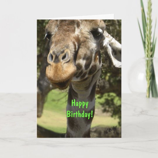 Carte Girafe Joyeux Anniversaire Zazzle Fr