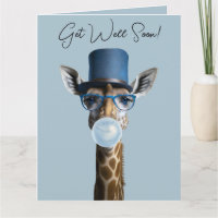 Girafe portant des lunettes, chapeau supérieur, go