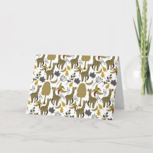 Carte Girafe sans couture motif jaune blanc haute