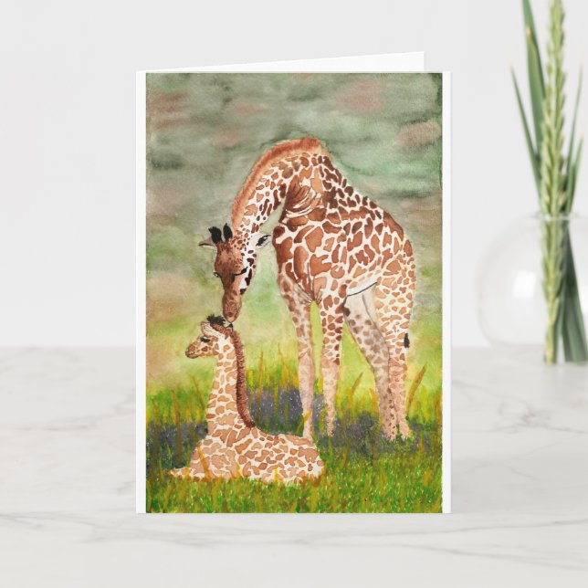 Carte Girafes de mère et de bébé (Devant)