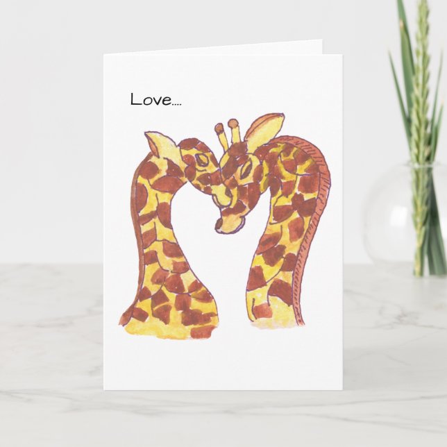 Carte Girafes en amour (Devant)