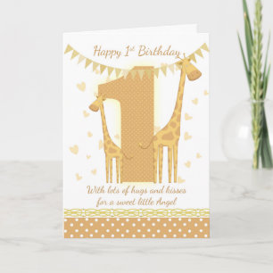 Carte Giraffe 1er Anniversaire, Babys 1ère Carte