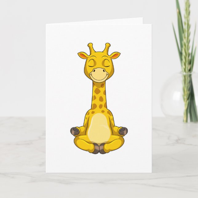 Carte Giraffe à la méditation de Yoga (Devant)
