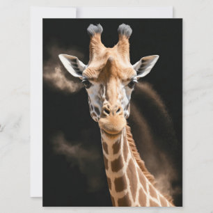 Carte Giraffe Animal sauvage Élégant Portrait Dramatique