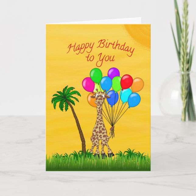 Carte Giraffe anniversaire (Devant)