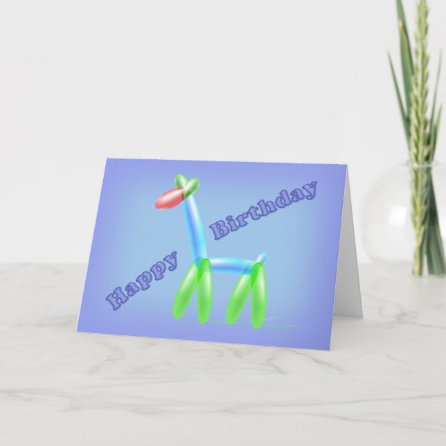 Carte Giraffe Balloon Anniversaire (Devant)