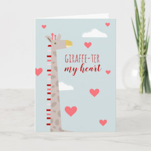 Carte Giraffe Coeur Valentine Pun 