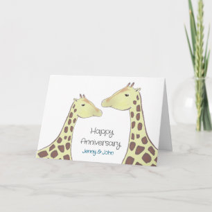 Carte Giraffe Couple Mariage Anniversaire