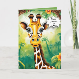 Carte Giraffe De Dessin Pour 2e Anniversaire
