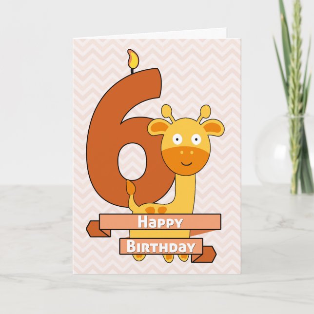 Carte Giraffe de dessin pour l'anniversaire de l'enfant (Devant)