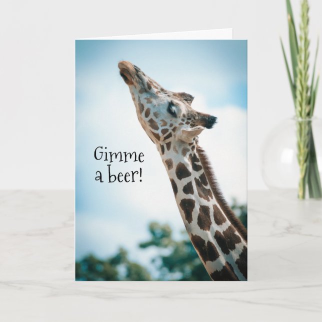 Carte Giraffe Donne-Moi Une Amie Amusante De Bière (Devant)