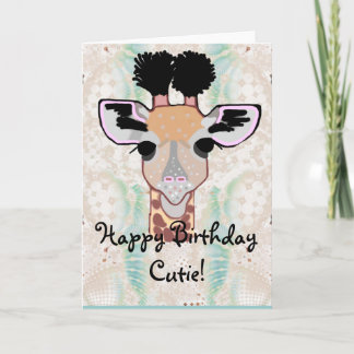 Carte Giraffe Joyeuse Cutie d'Anniversaire !