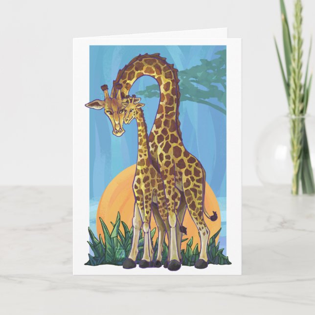 Carte Giraffe Mama et Baby Happy Mother's Day Card (Devant)