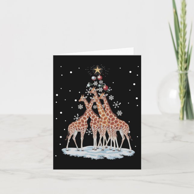 Carte Giraffes Arbre de Noël Giraffe Arbre de Noël Joyeu (Devant)