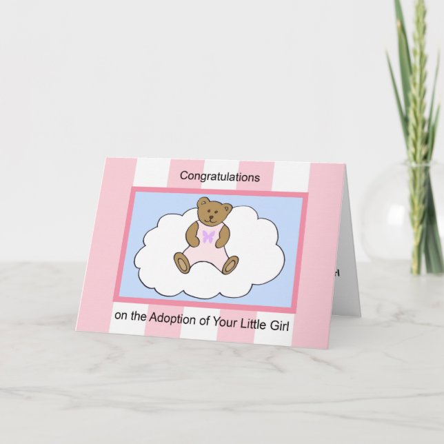 Carte Girl  Adoption Greeting Card (Devant)