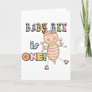 Carte Girl Baby Bee 1er Anniversaire Tshirts et cadeaux