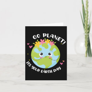 Carte Girl Go Planet Your Earth day Shirt mignon Kids