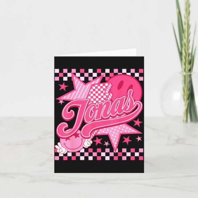 Carte Girl Retro Jonas Groovy Flower First Name D 80's  (Devant)