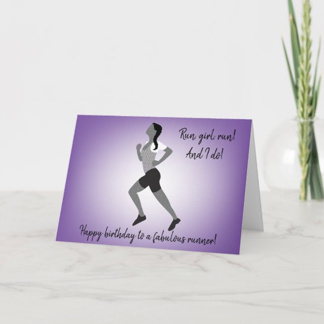 Carte Girl Runner with Birthday Card (Devant)