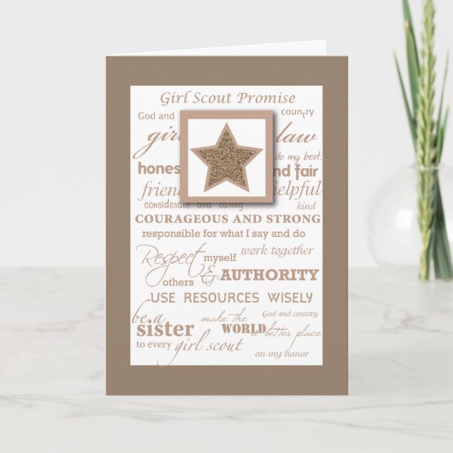Carte Girl Scout Bronze Award Félicitations avec Star (Devant)