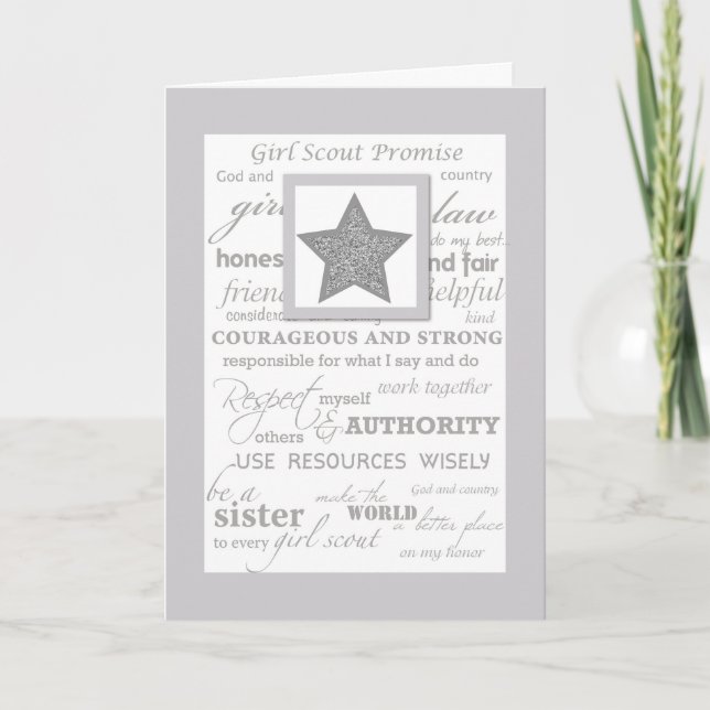 Carte Girl Scout Silver Award Félicitations avec Star (Devant)