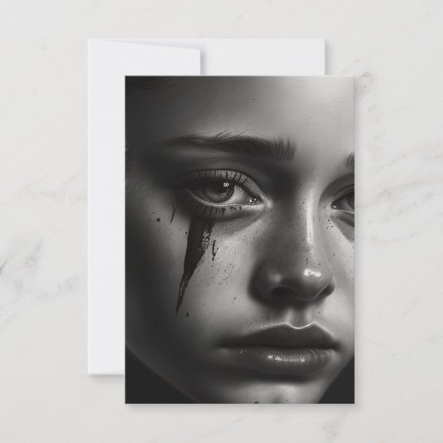 Carte Girl with tears (Devant)