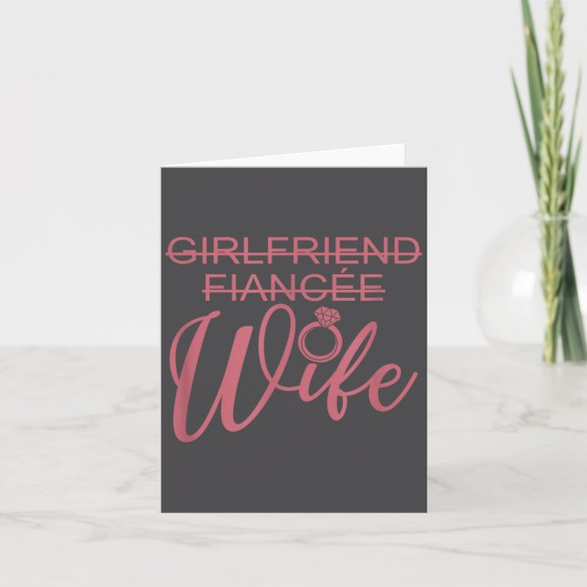 Carte Girlfriend Fiancée Wife, Married Engagement Weddin (Devant)
