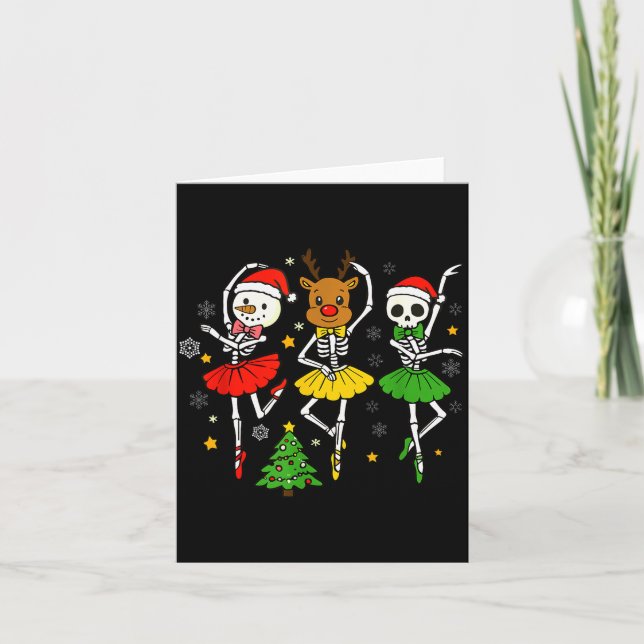 Carte Girls Christmas Ballet Skeleton Ballerina Women Sk (Devant)