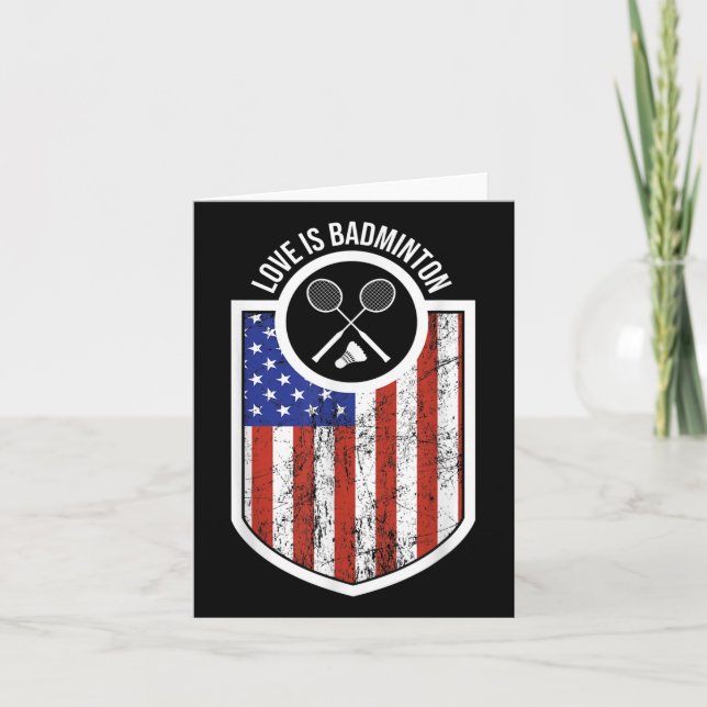 Carte Girls Love Is Badminton Sport Player Cadeaux Usa F (Devant)