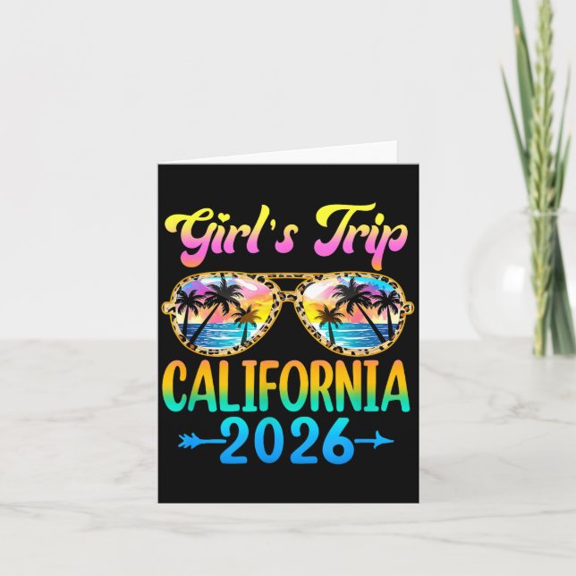 Carte Girl's Trip California 2026 Summer Vacation Sungle (Devant)