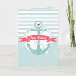 Carte Girly Nautical Anchor