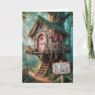 Carte Girly Treehouse pour l'anniversaire de la petite-f