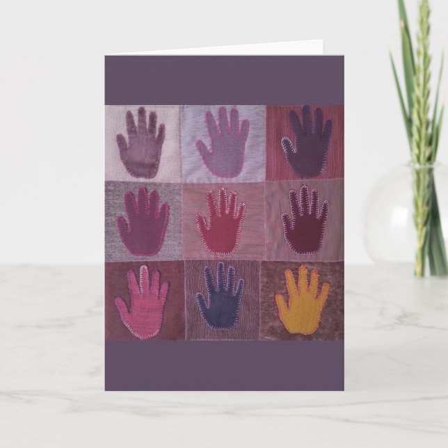 Carte "Give a Hand" art Quilt 2 (Devant)