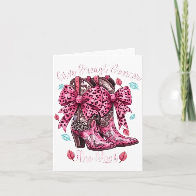 Carte Give Breast Cancer The Boot Nk Cowgirl Western Tee (Devant)