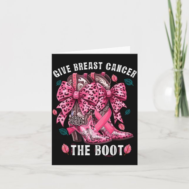 Carte Give Breast Cancer The Boot Nk Cowgirl Western Tee (Devant)