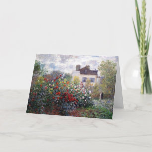Carte Giverny Garden with Dahlias by Claude Monet