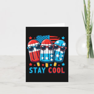 Carte Glace à l'américaine du 4 juillet Drapeau patrioti