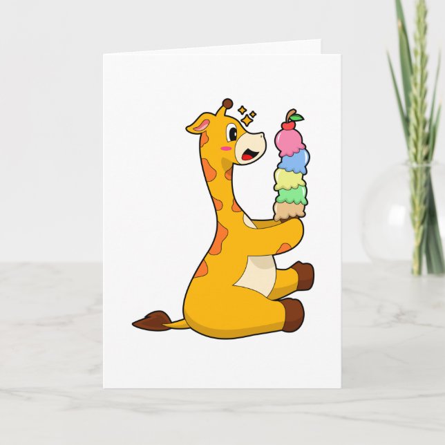 Carte Glace au gaufre de girafe (Devant)