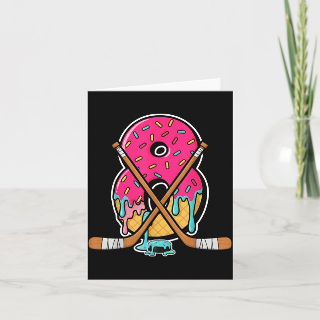 Carte Glace de hockey pour enfant de 8 ans Dégoulinante  (Devant)