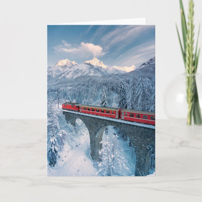 Carte Glace et neige | Train Express Red Bernina Suisse (Devant)