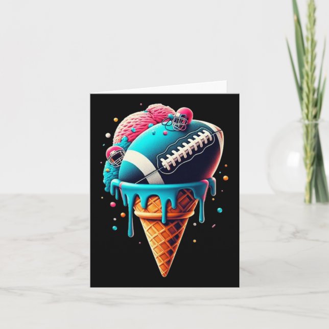 Carte Glace Football Drip Cône Aquarelle Avec Ressort (Devant)
