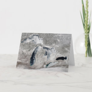 Carte Glace Sur Les Grands Lacs, États-Unis.