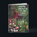 Carte GLAD WE SHARE BIRTHDAY to my twin sister<br><div class="desc">GLAD WE SHARE EVERYTHING AND ESPECIALLY OUR BIRTHDAY TWIN SISTER</div>