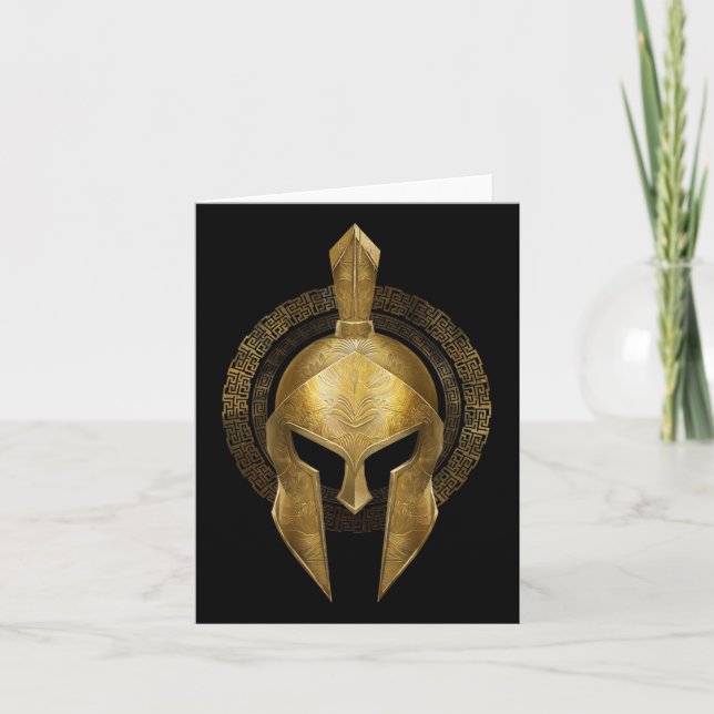 Carte Gladiateur d'or Spartan Casque Guerrier Sparte Gre (Devant)