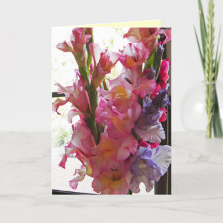 Carte Gladiolas 'pensant à vous card