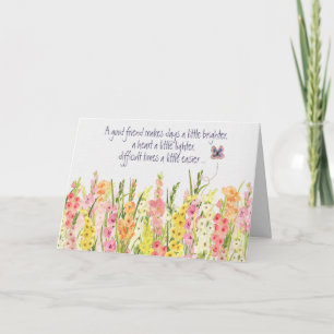 Carte Gladiolus Frontière Anniversaire Pour Ami