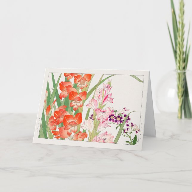 Carte Gladiolus, Schizanthus, par Tanigami Konan (Devant)