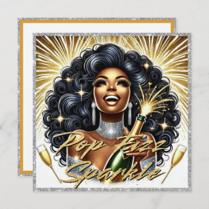 Carte Glam African American Woman Bonne année